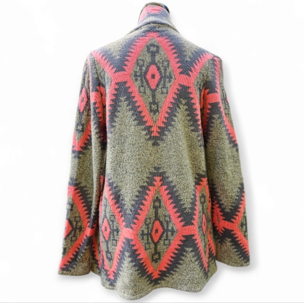 Debut Aztec Waterfall Cardigan-Boho Southwestern Wrap, Size S/M - Picture 3 of 8